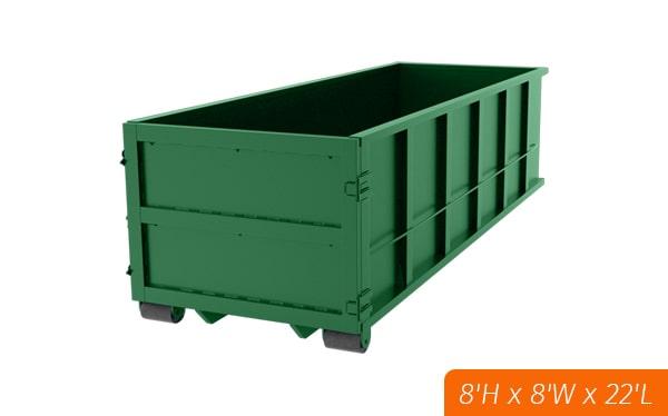 our forty-yard dumpsters can be used for construction debris, household waste, and yard waste